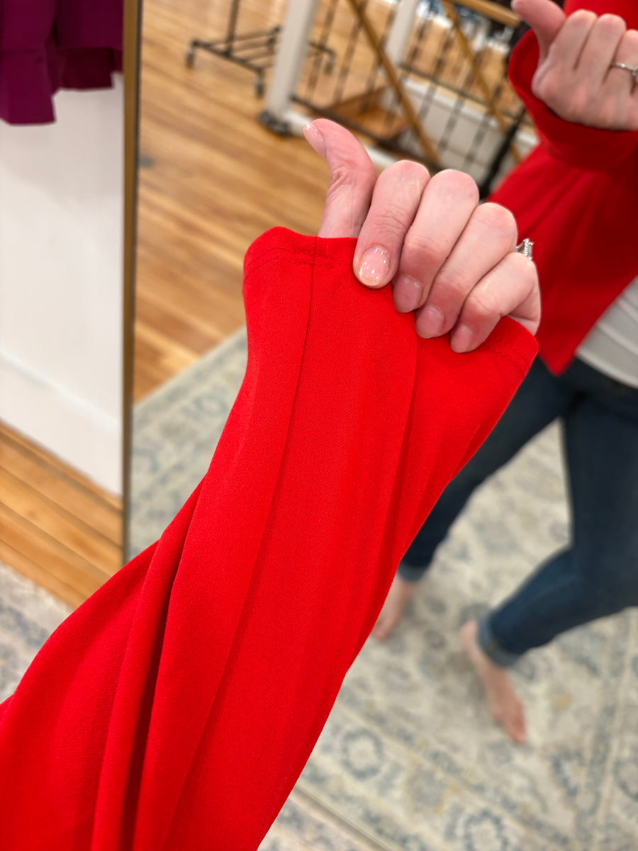 Solid Open Blazer- Red FINAL SALE