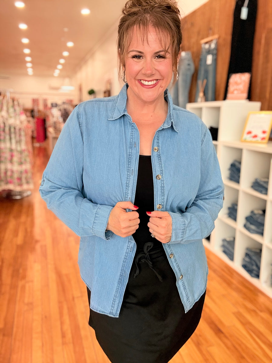 Buttoned Down Slim Denim Shirt