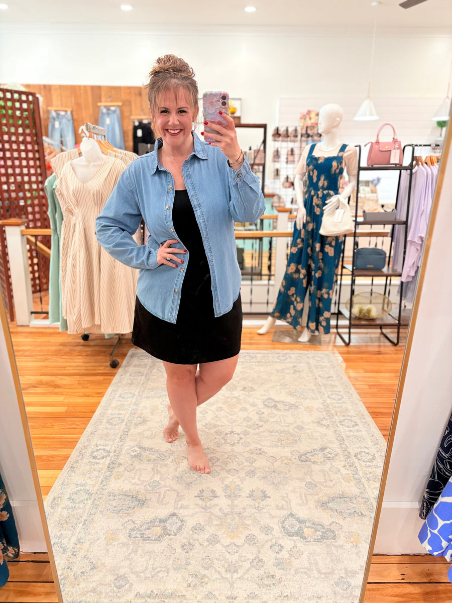 Buttoned Down Slim Denim Shirt