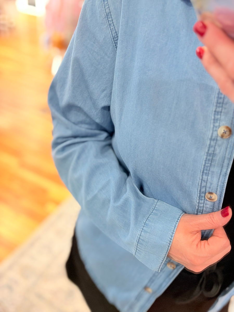 Buttoned Down Slim Denim Shirt