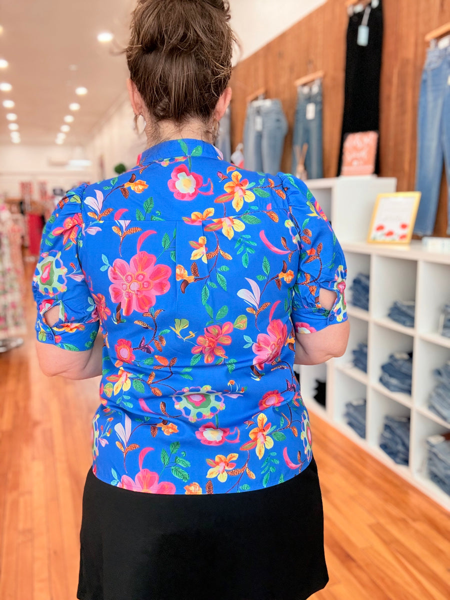 Ocean's Breeze Button Up- Royal