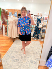 Ocean's Breeze Button Up- Royal