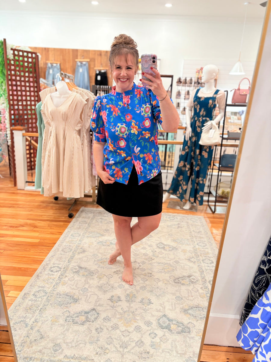 Ocean's Breeze Button Up- Royal
