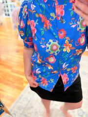 Ocean's Breeze Button Up- Royal