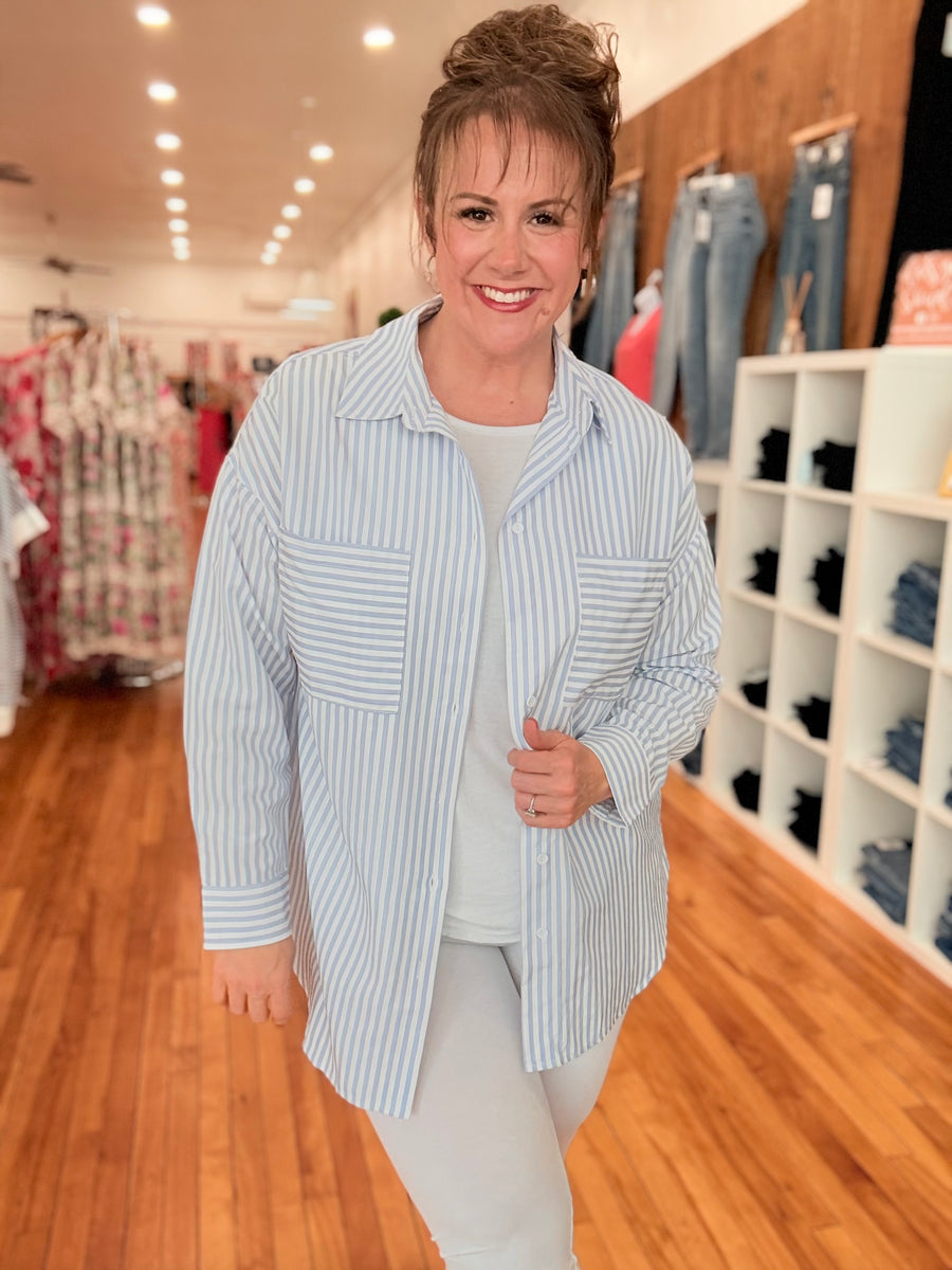 Striped Button Up Tunic