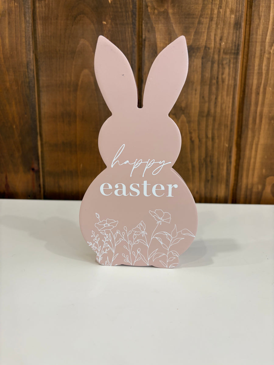 Happy Easter Bunny Wall Sign- Pink