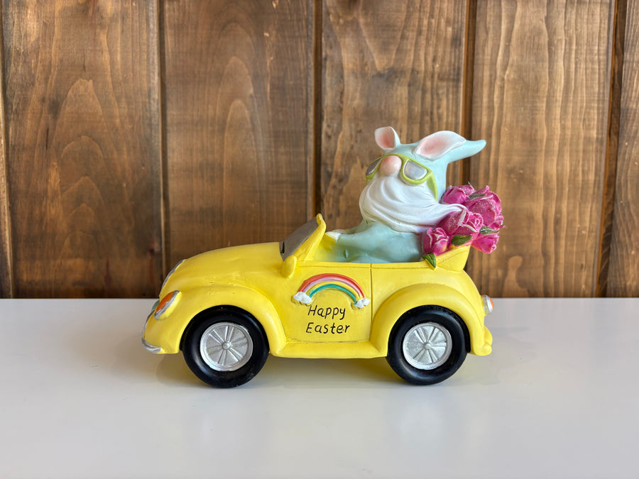 Bunny Gnome in Car