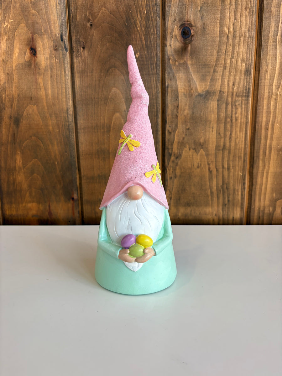 Pink Hat Dragonfly Gnome