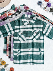 WAREHOUSE Norah Plaid Shacket - Ivory and Black