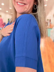 Airflow V-neck Dolman Top- Navy