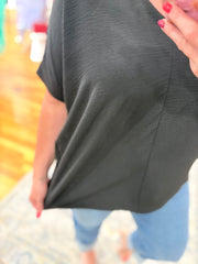 Airflow V-neck Dolman Top- Black