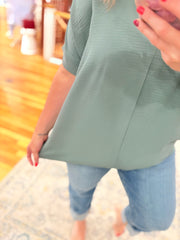 Airflow V-neck Dolman Top- Jade