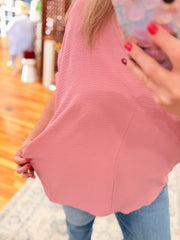 Airflow V-neck Dolman Top- Light Rose