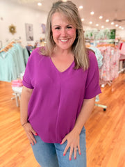 Airflow V-neck Dolman Top- Plum