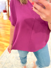 Airflow V-neck Dolman Top- Plum