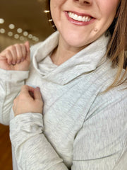 Cowl Neck Tunic Sweater- Gray FINAL SALE