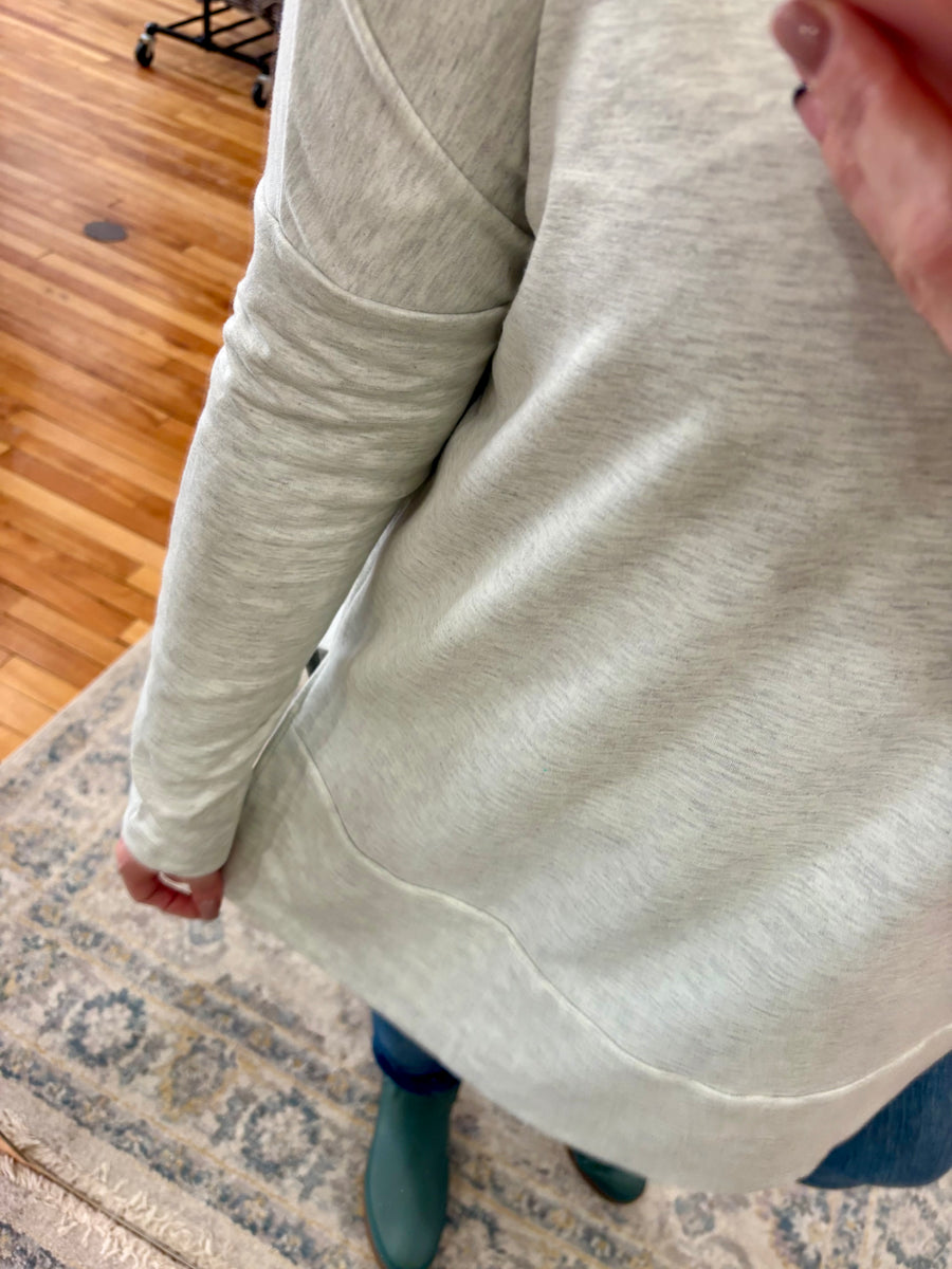 Cowl Neck Tunic Sweater- Gray FINAL SALE
