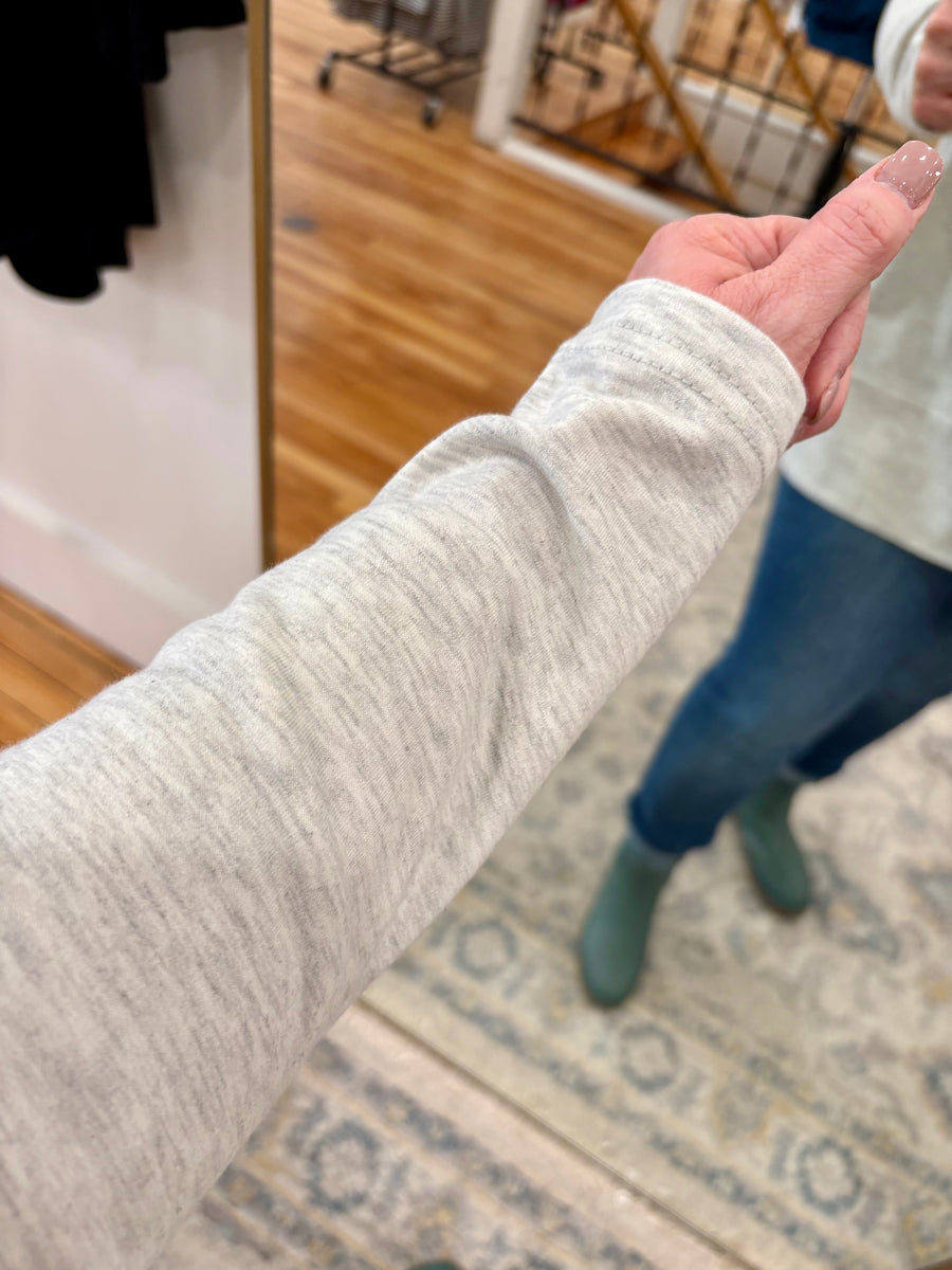 Cowl Neck Tunic Sweater- Gray FINAL SALE
