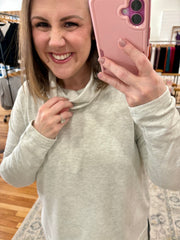 Cowl Neck Tunic Sweater- Gray FINAL SALE