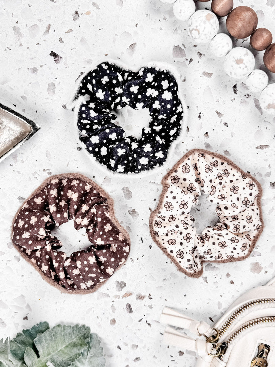 WAREHOUSE Boho Floral Scrunchie Trio