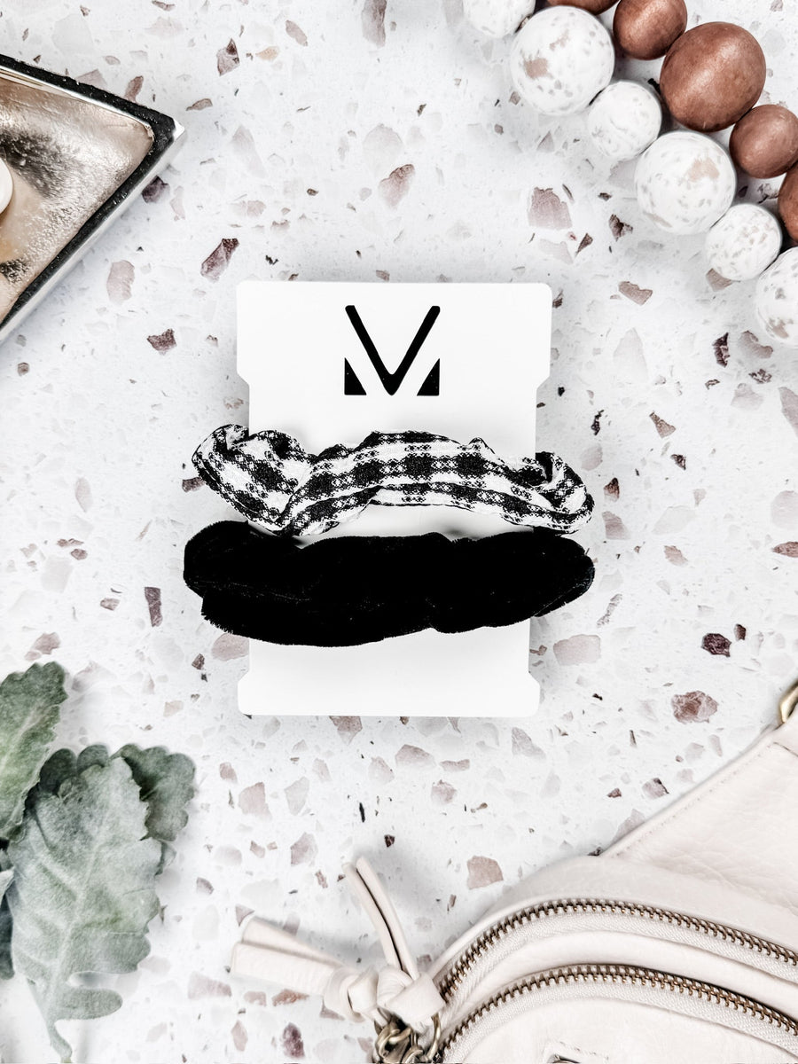 WAREHOUSE Plaid Duo Scrunchies