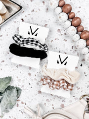 WAREHOUSE Plaid Duo Scrunchies