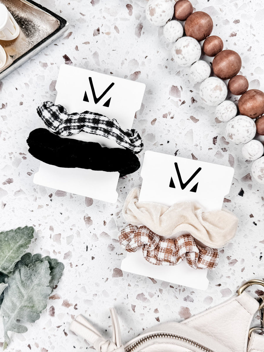 WAREHOUSE Plaid Duo Scrunchies