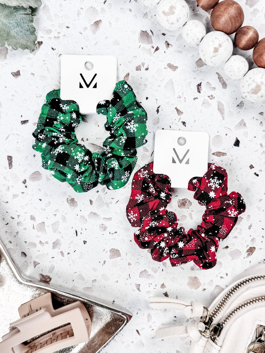 WAREHOUSE ONLY Plaid Snowflake Scrunchie FINAL SALE