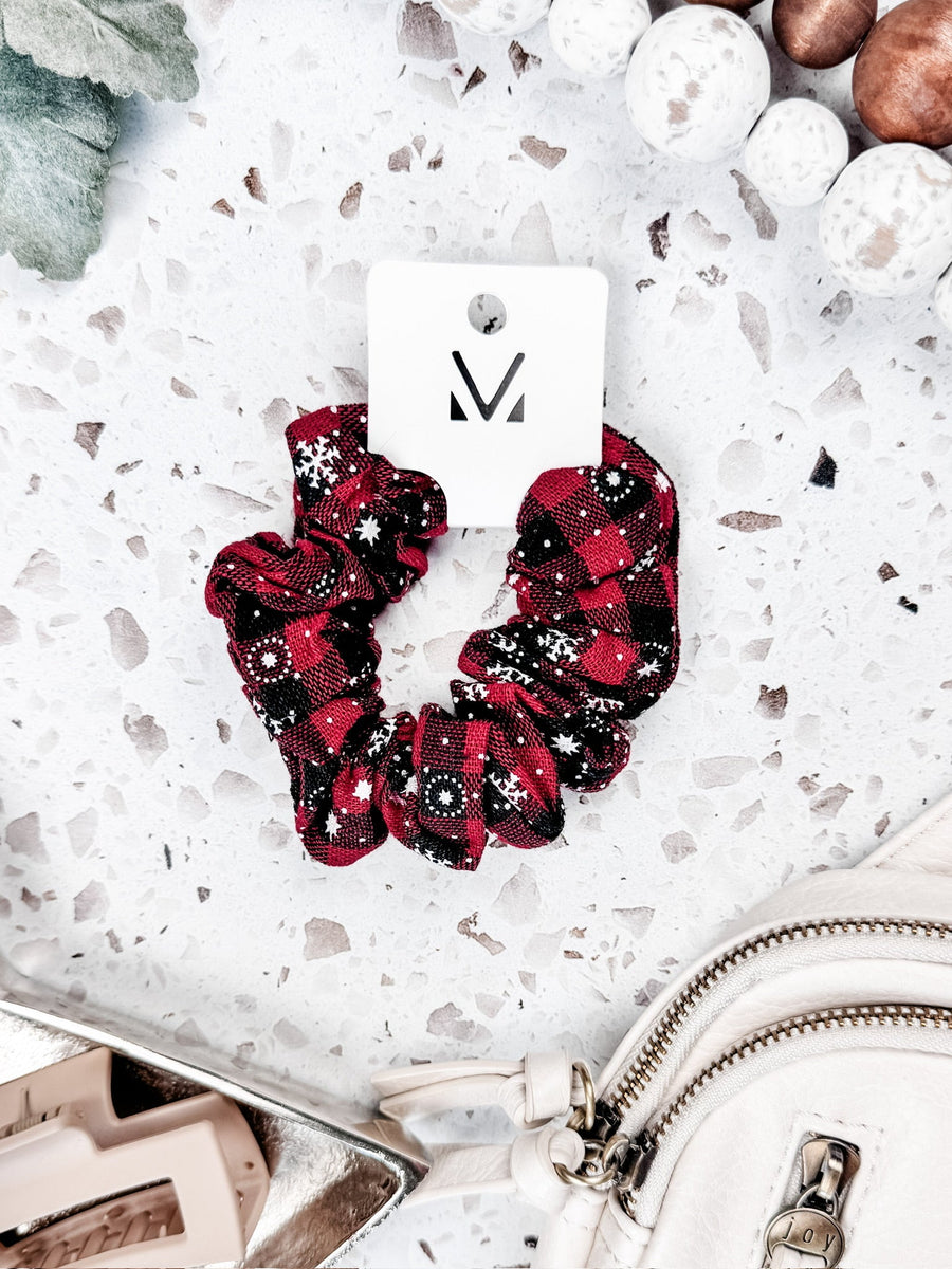 WAREHOUSE ONLY Plaid Snowflake Scrunchie FINAL SALE