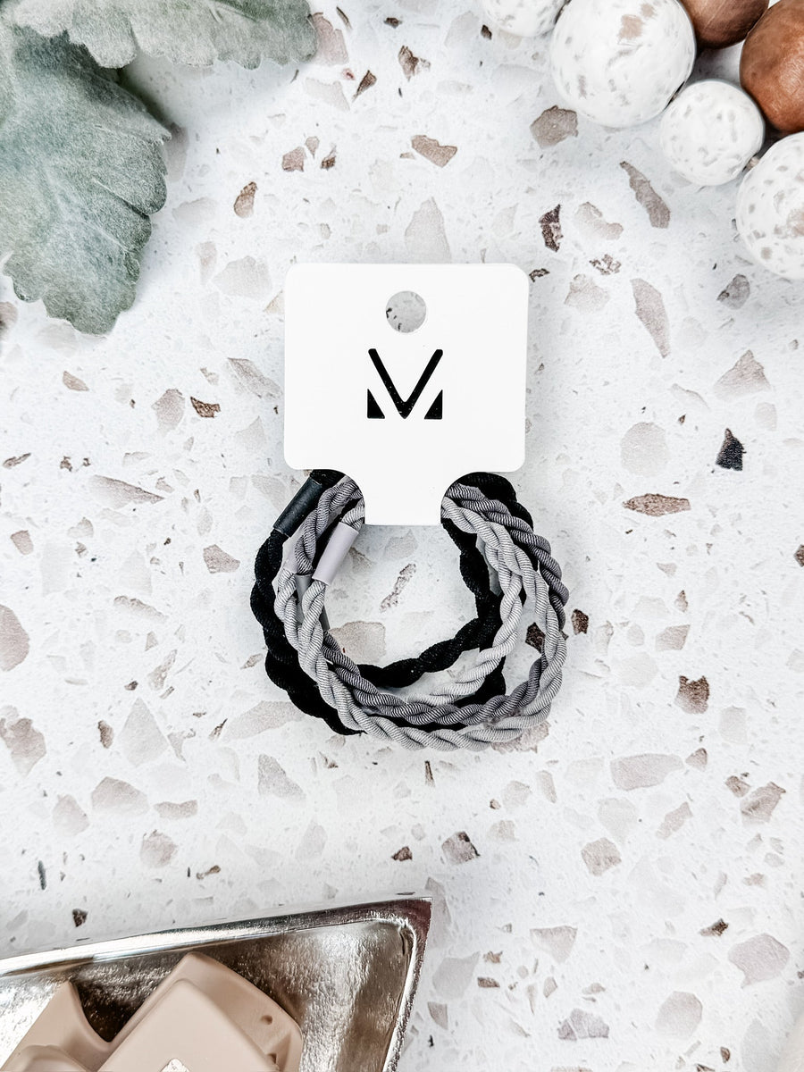 WAREHOUSE Black and Grey Hair Tie Sets
