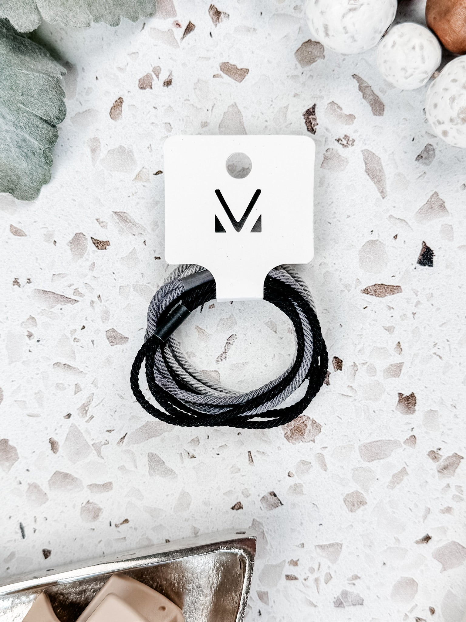 WAREHOUSE Black and Grey Hair Tie Sets