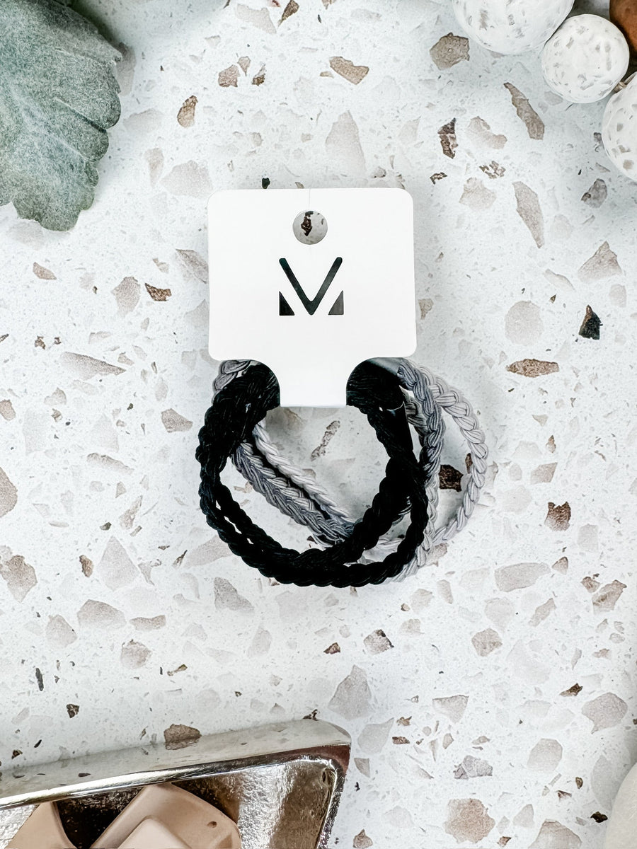 WAREHOUSE Black and Grey Hair Tie Sets