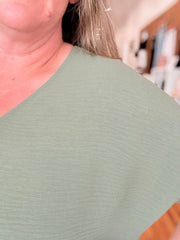 Airflow V-neck Dolman Top- Olive