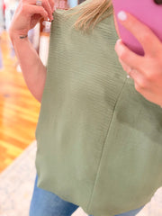 Airflow V-neck Dolman Top- Olive