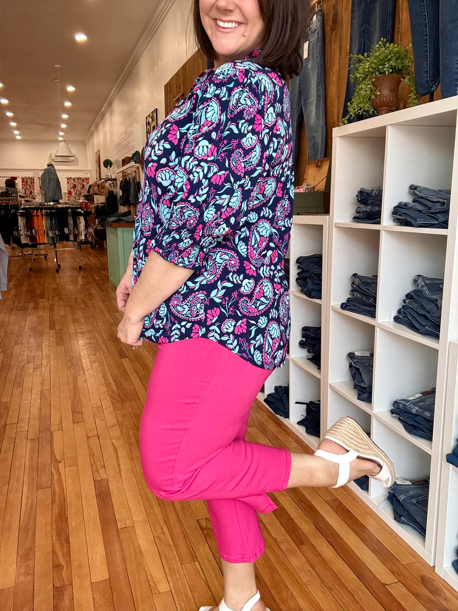 Hyperstretch Pull On Capri: French Pink