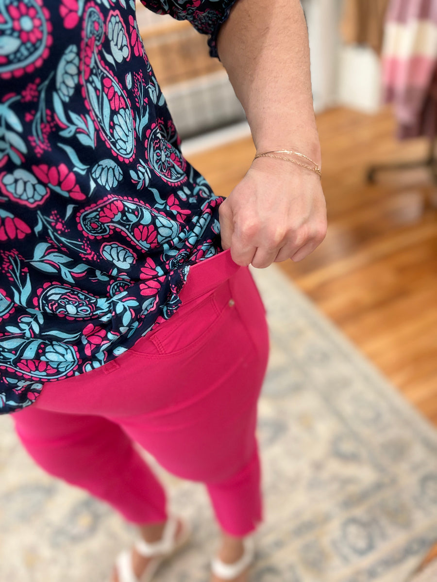 Hyperstretch Pull On Capri: French Pink