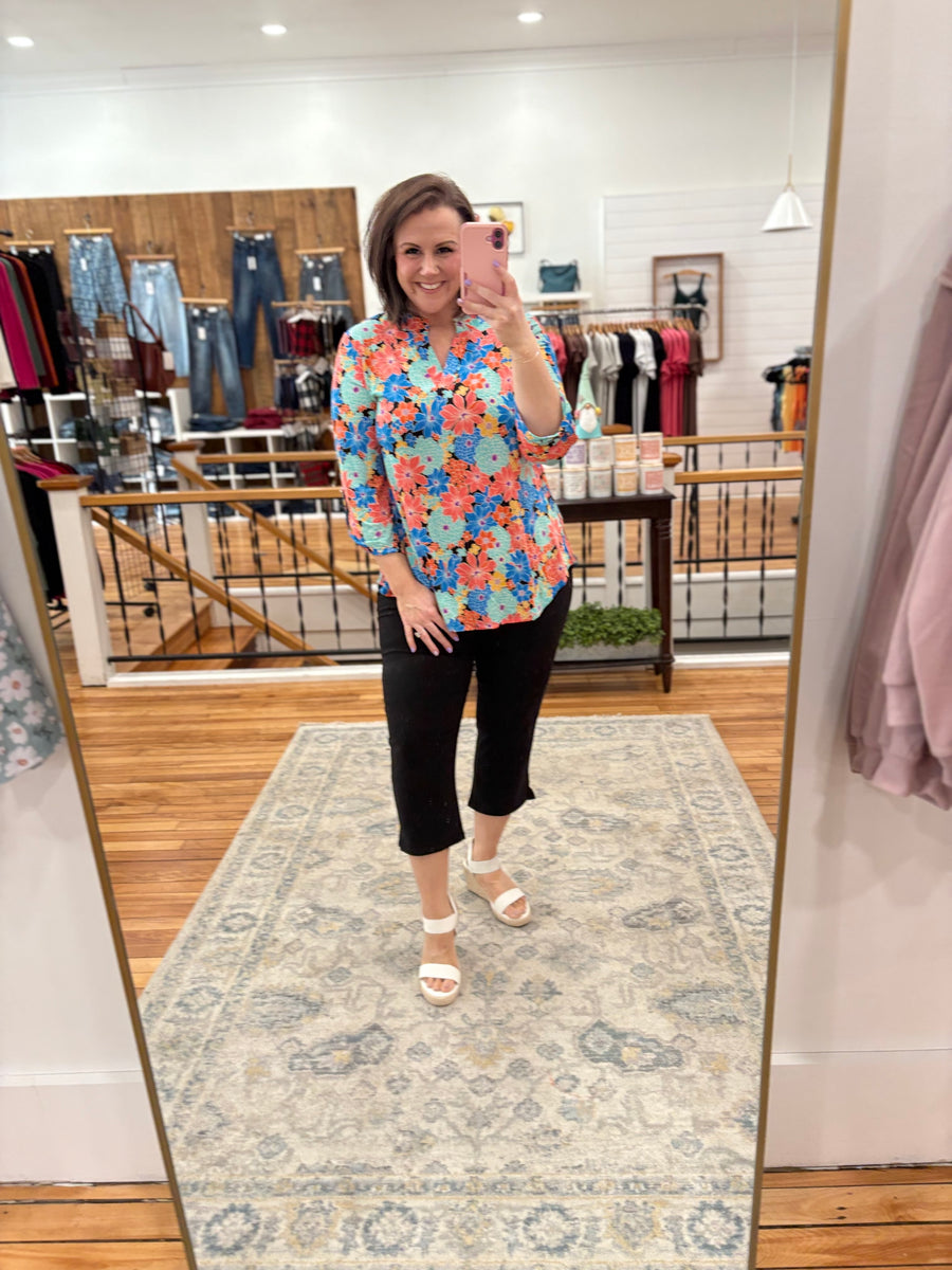 Lizzy 3/4 Sleeve- Multi Floral