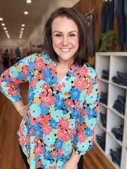 Lizzy 3/4 Sleeve- Multi Floral
