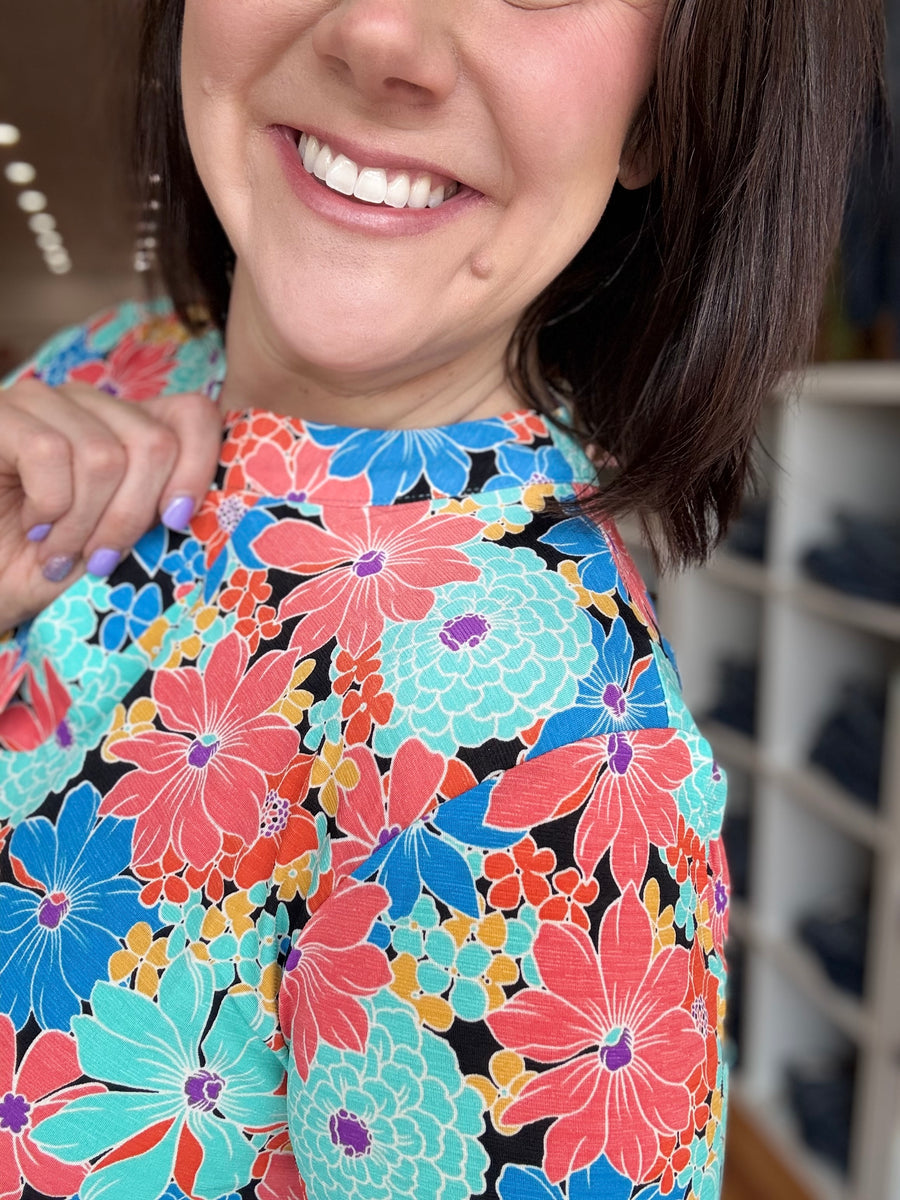 Lizzy 3/4 Sleeve- Multi Floral
