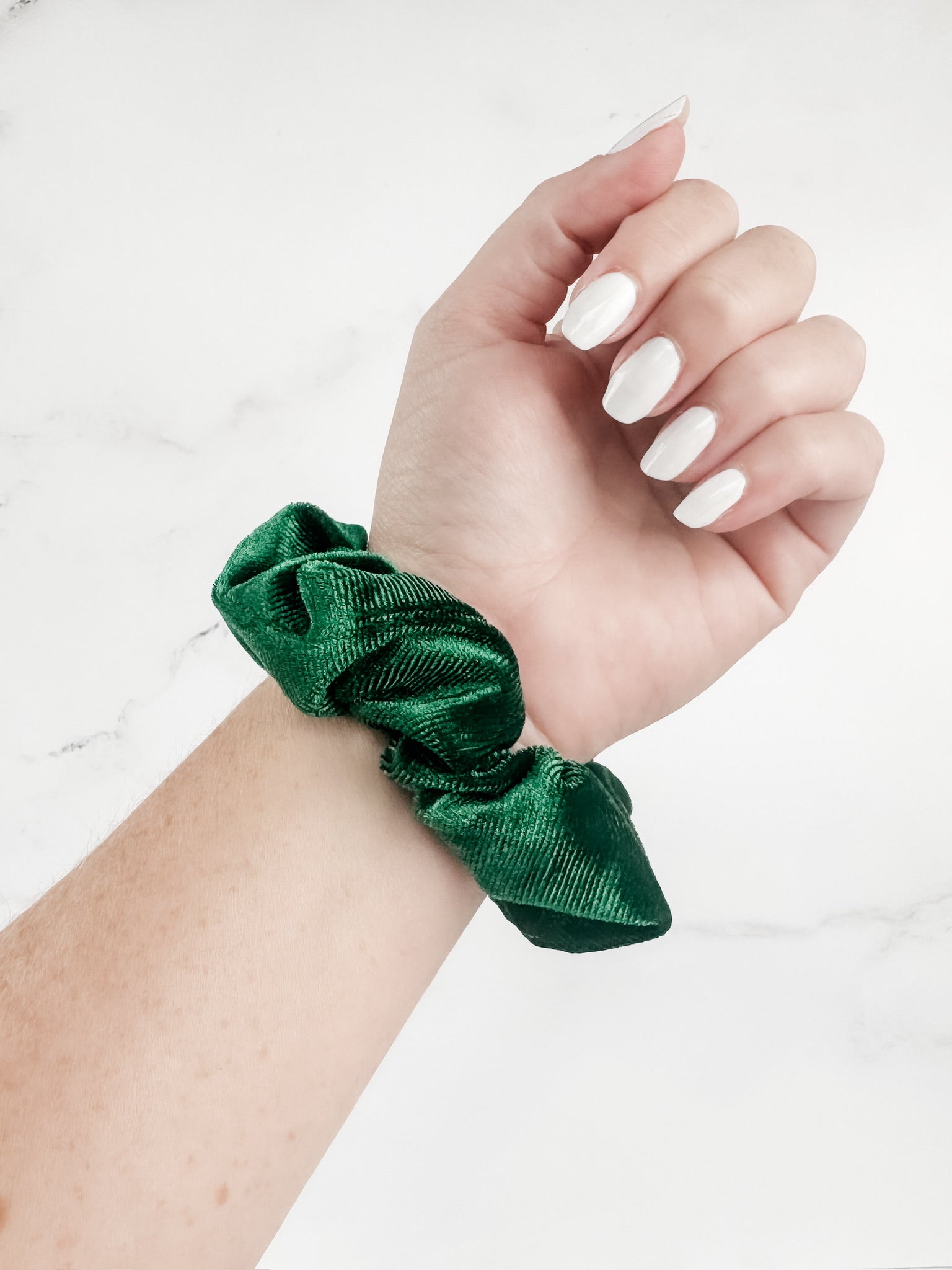 WAREHOUSE ONLY Velvet Scrunchie - Green FINAL SALE