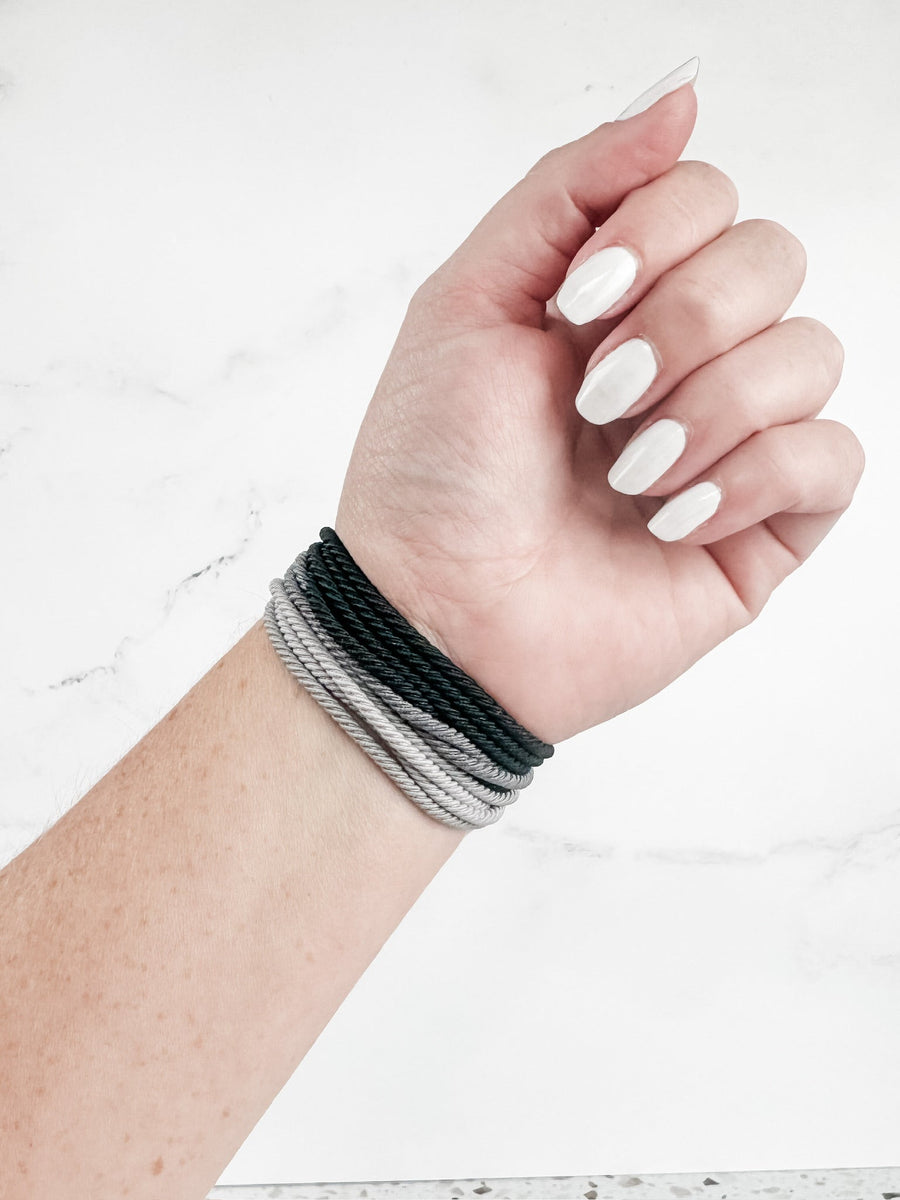 WAREHOUSE Black and Grey Hair Tie Sets