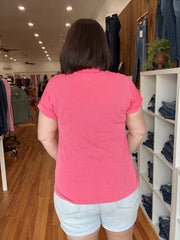 Urban Ribbed Short Sleeve Tee- Coral