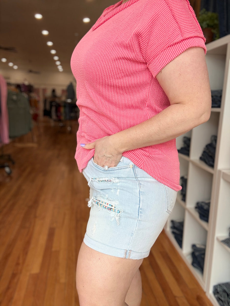 Southwest Patch Cuffed Shorts