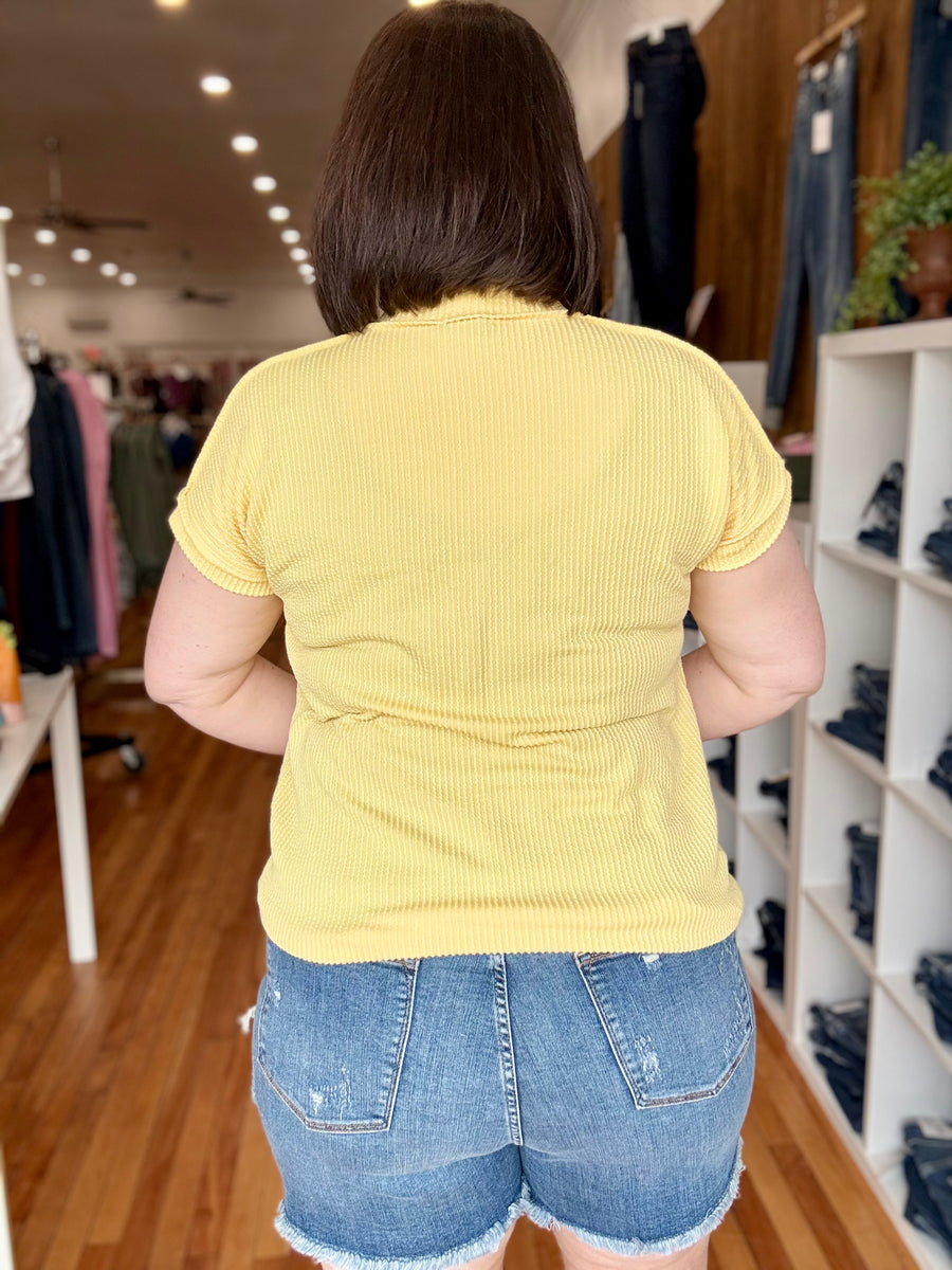 Urban Ribbed Short Sleeve Tee- Light Yellow
