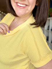 Urban Ribbed Short Sleeve Tee- Light Yellow