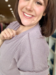 Urban Ribbed Short Sleeve Tee- Dusty Lavender