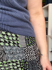 Dolphin Hem Skort With Knit Under Short-  Scribble Patchwork