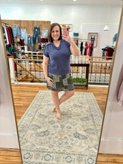 Dolphin Hem Skort With Knit Under Short-  Scribble Patchwork