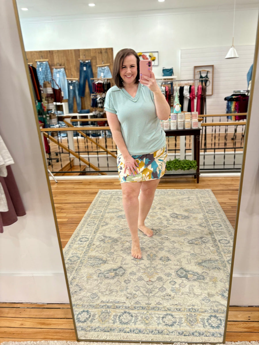 Dolphin Hem Skort with Knit Under Short- Modern Camo