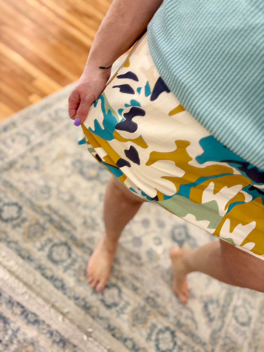 Dolphin Hem Skort with Knit Under Short- Modern Camo